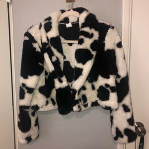 Cow print coat